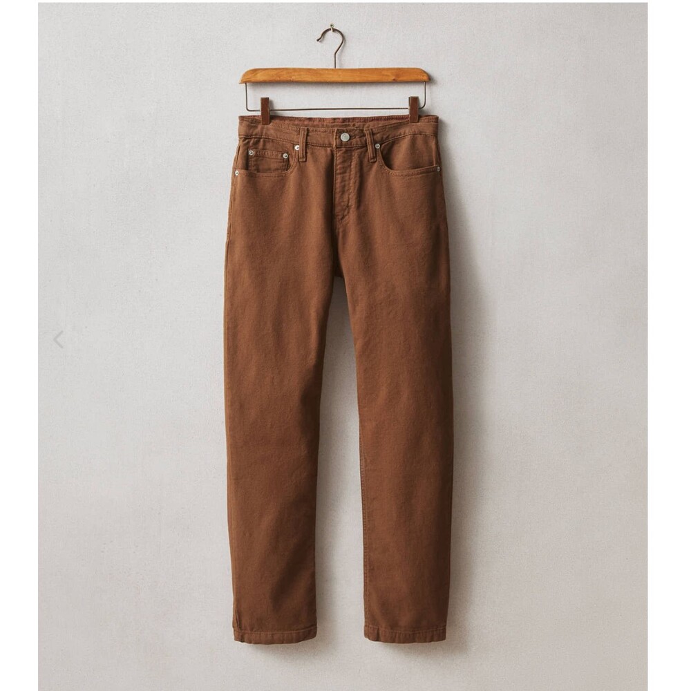 American Giant Roughneck Pants Mens 32x32 Mahogany Canvas Straight Stretch NEW